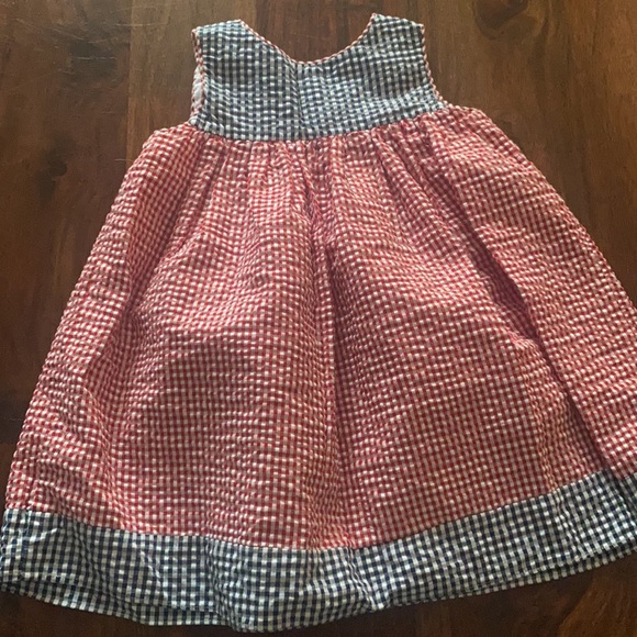 Good Lad Red & Blue Gingham Strawberry Applique Dress - Picture 5 of 6